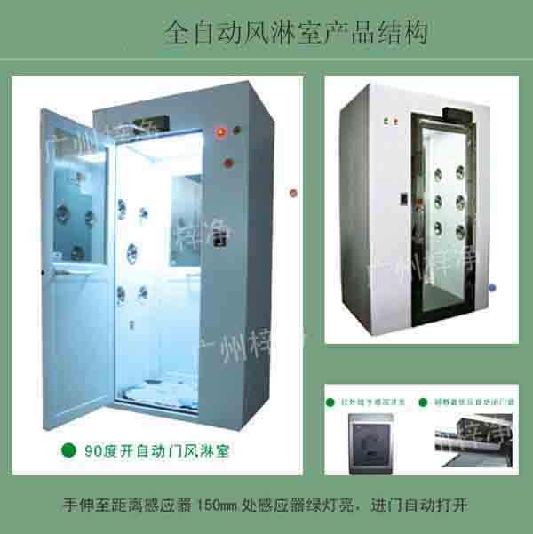 全自動風淋室又叫全自動感應吹淋器、全自動感應風淋門、空氣吹淋室