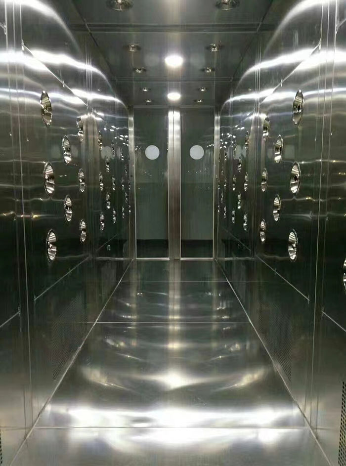 檢查風淋室風機是否正常工作，是否有異物堵塞。